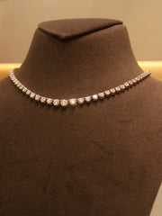 Solviana Round Lab Diamond Tennis Necklace in 18K Yellow Gold by Fiona Diamonds