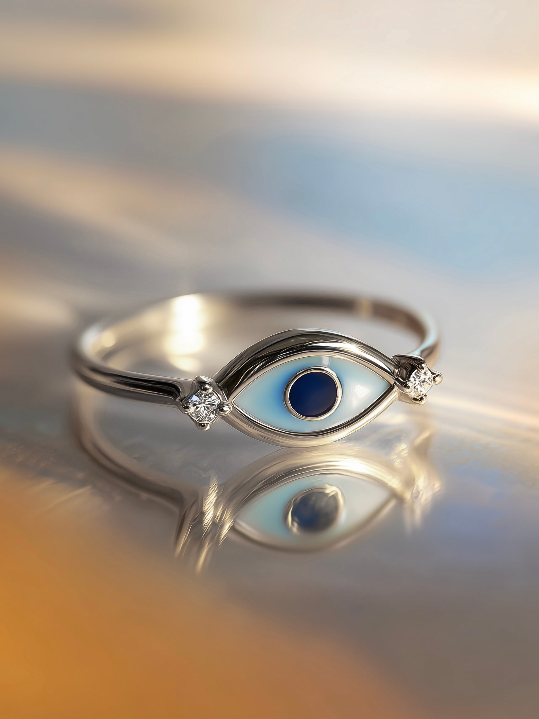 Mystic Gaze Lab Diamond Evil Eye Ring - Fiona Diamonds - Fiona Diamonds