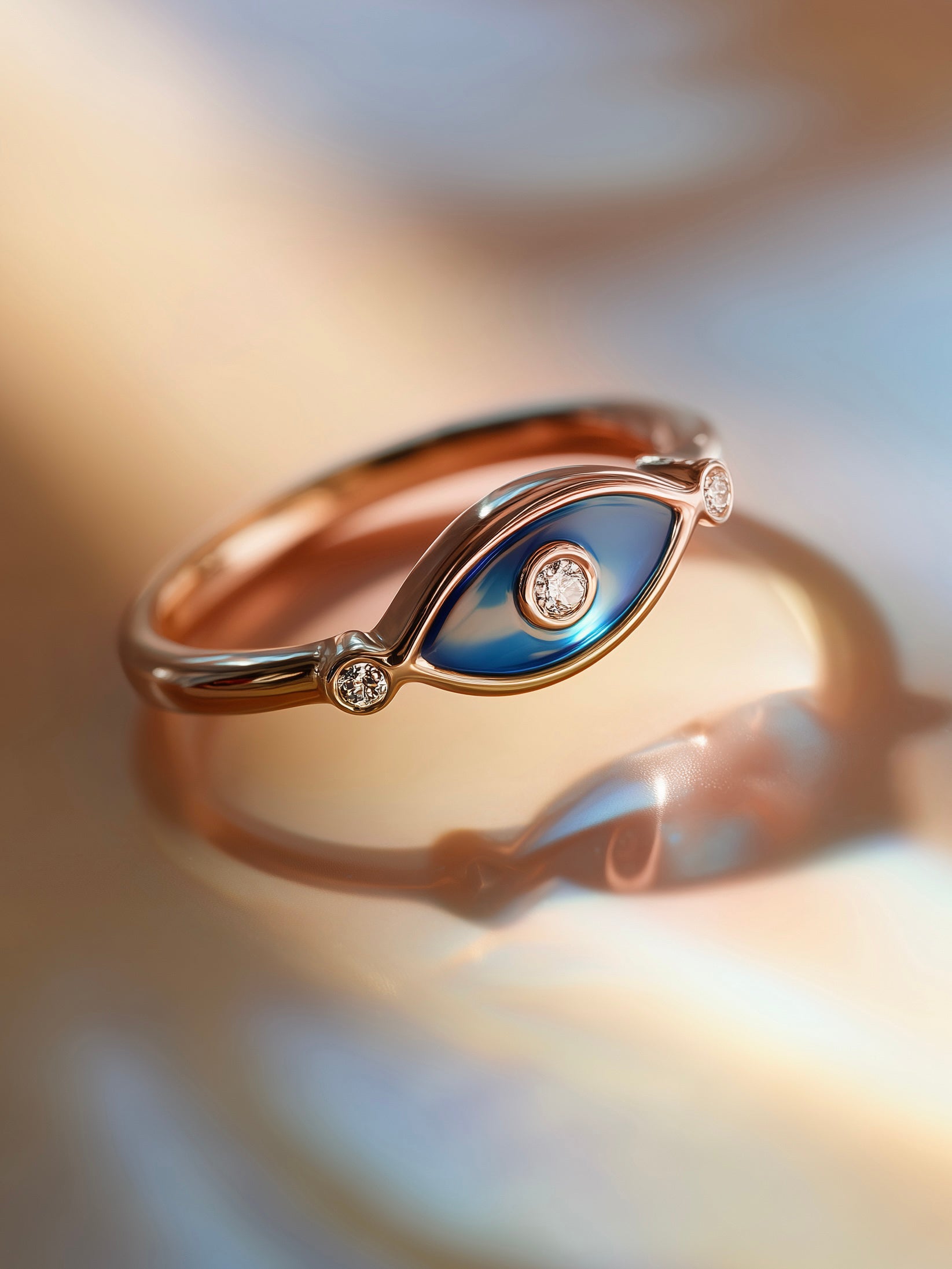 Serene Aura Lab Diamond Evil Eye Ring - Fiona Diamonds - Fiona Diamonds