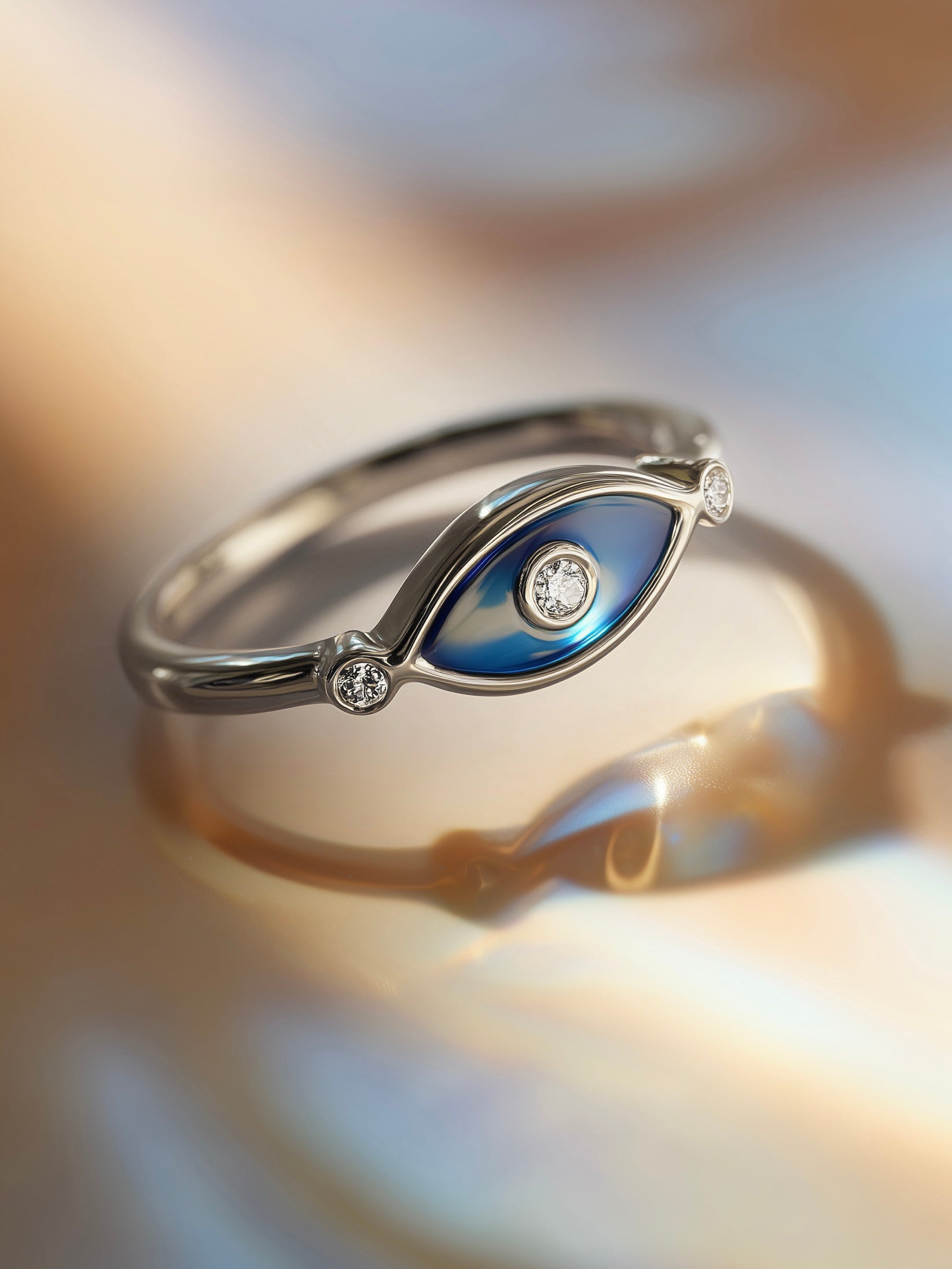 Serene Aura Lab Diamond Evil Eye Ring - Fiona Diamonds - Fiona Diamonds