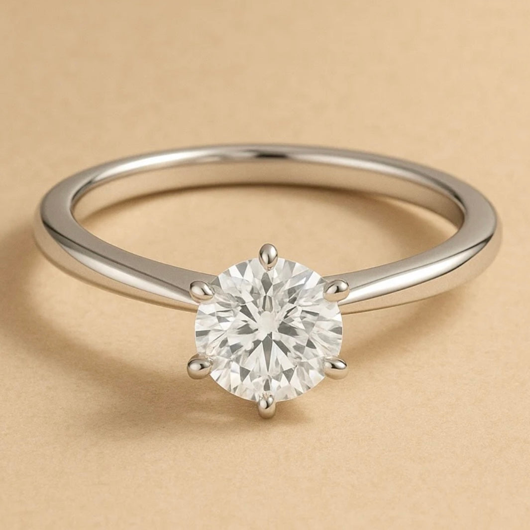 1ct Lab Grown Diamond Ring in 18kt Gold Vermeil - Fiona Diamonds - Fiona Diamonds