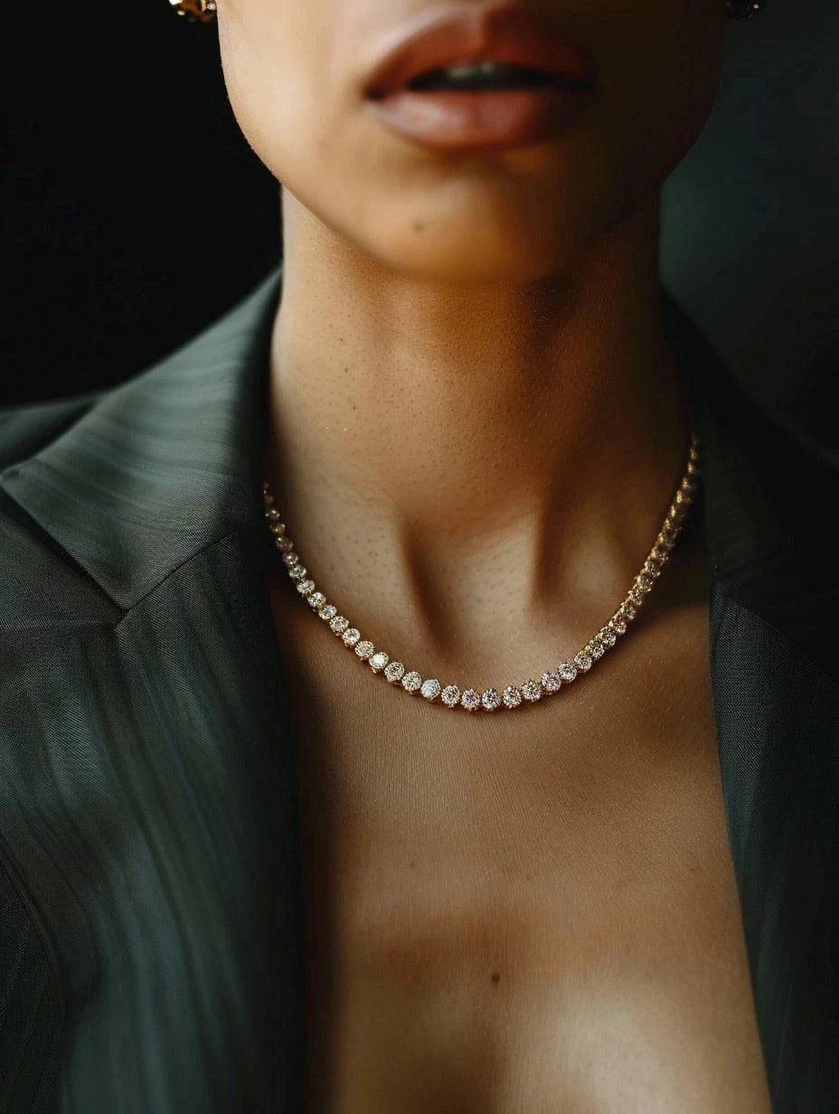 20 Pointer Lab Diamond Single Line Classic Necklace - Fiona Diamonds - Fiona Diamonds