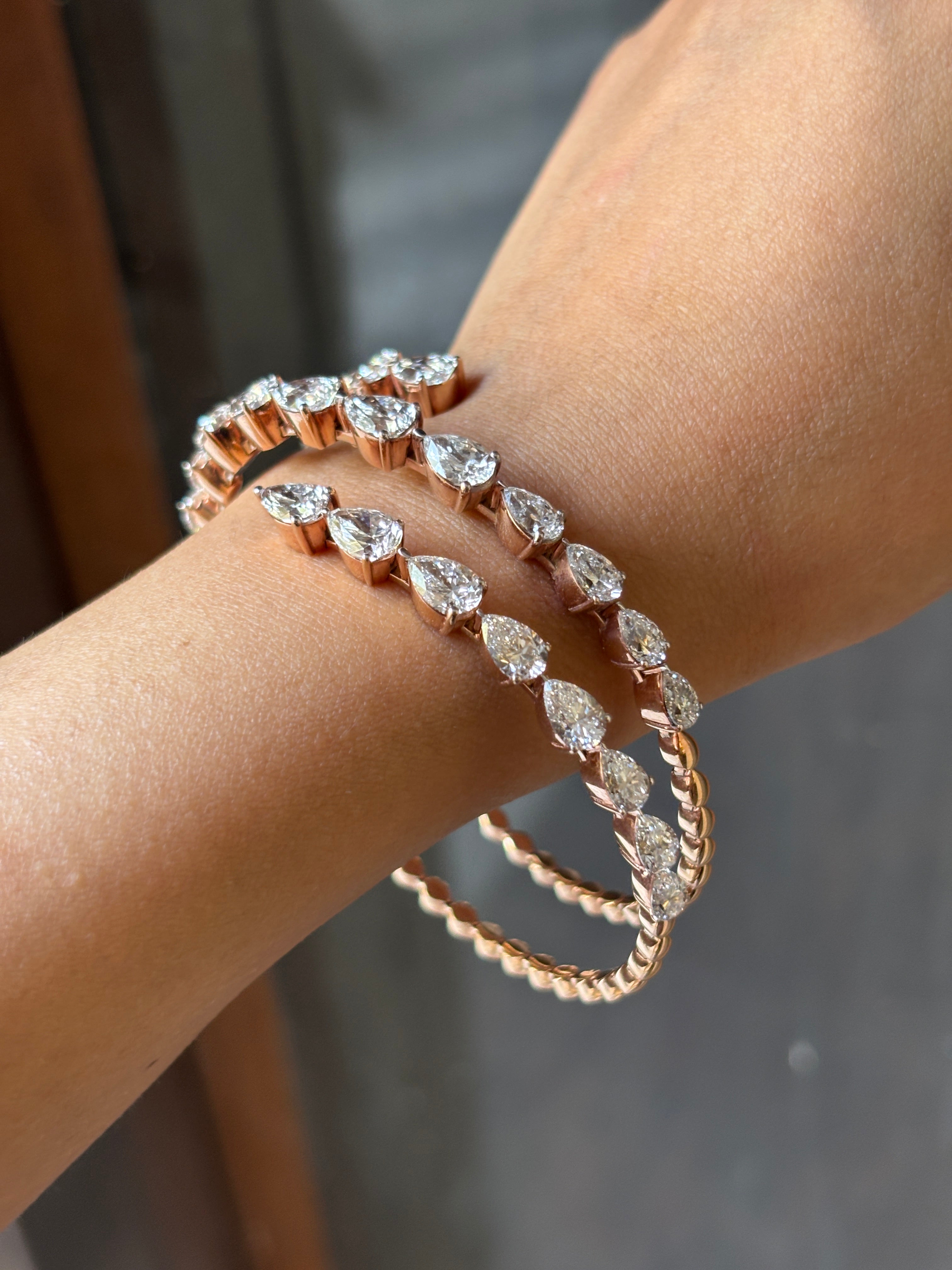 Pear Vine Lab Diamond Bracelet - Fiona Diamonds - Fiona Diamonds