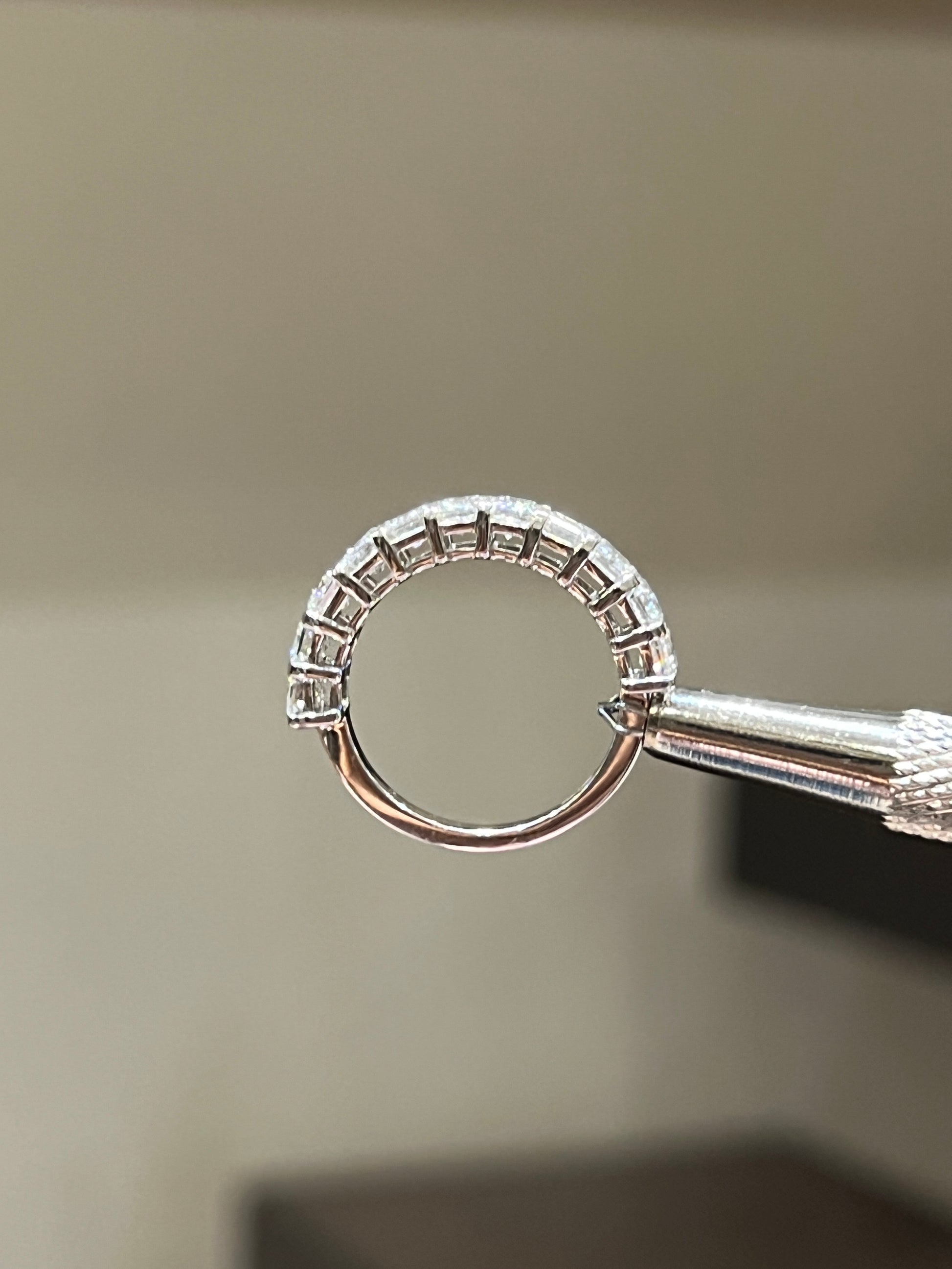 Elegant Ulivra Emerald Lab Diamond Eternity Ring in 18K White Gold by Fiona Diamonds