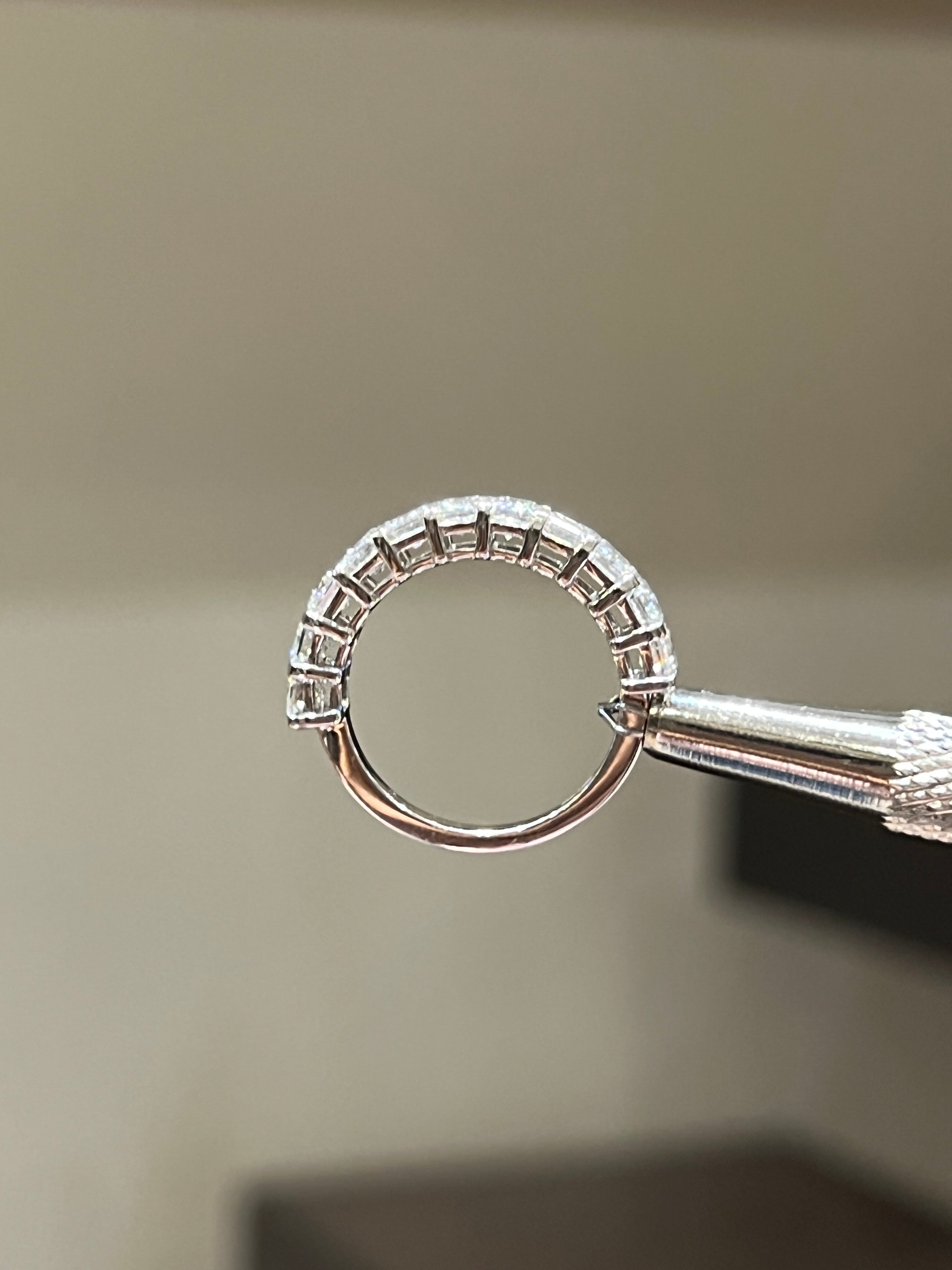 Elegant Ulivra Emerald Lab Diamond Eternity Ring in 18K White Gold by Fiona Diamonds