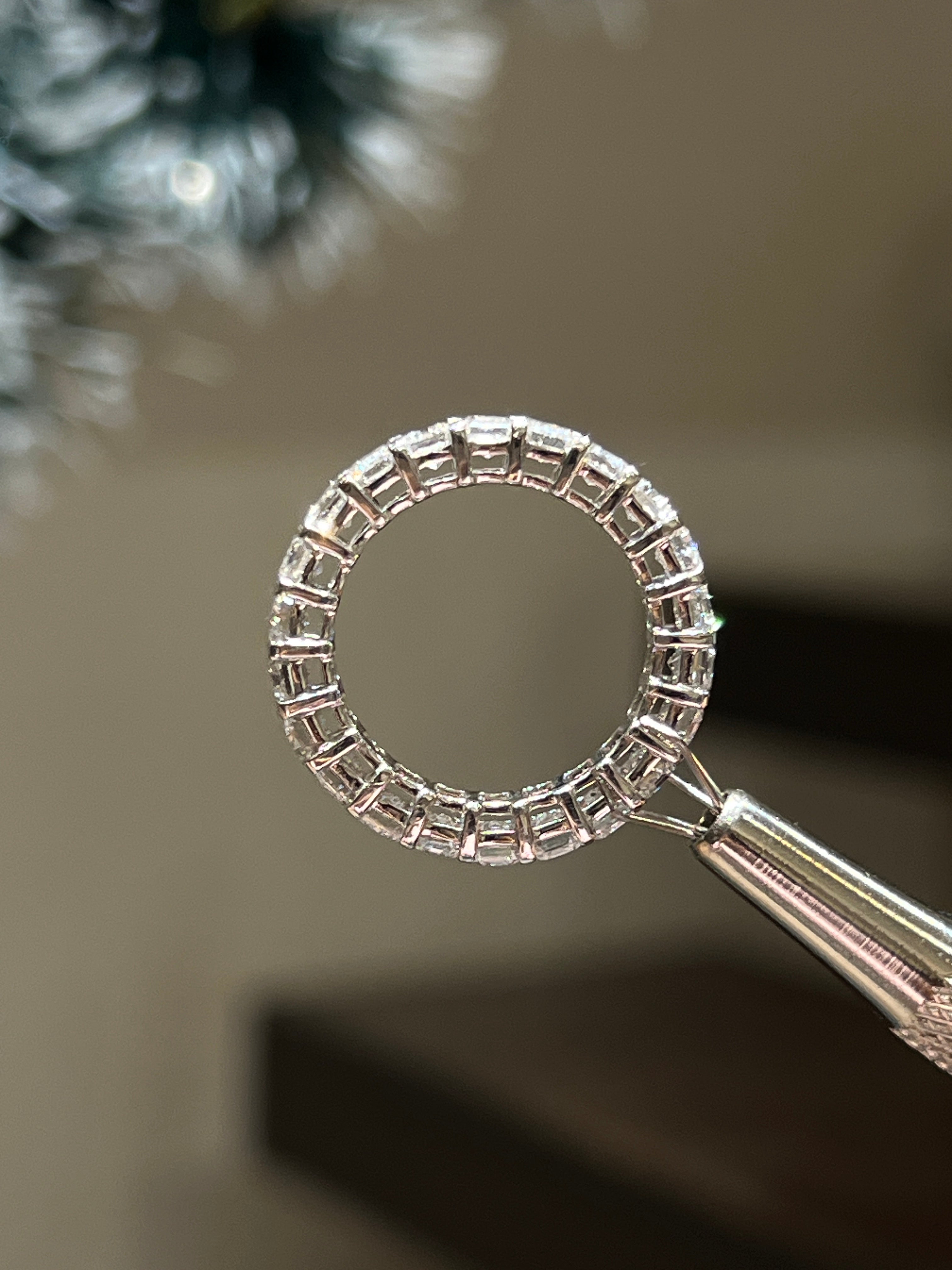 Emerald Lab Diamond Eternity Ring in 18K White Gold - Aelivra by Fiona Diamonds
