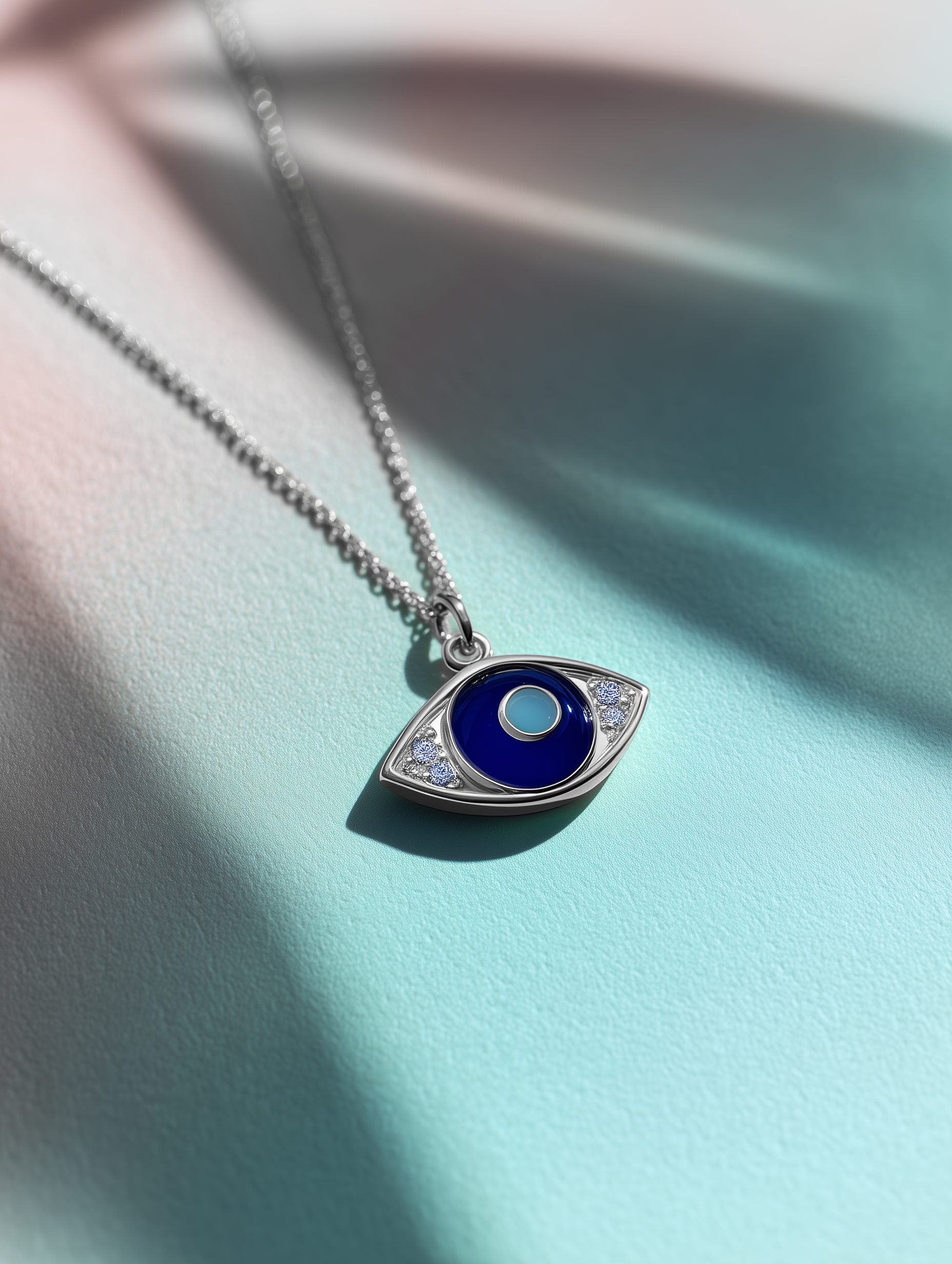 Celestial Bloom Lab Diamond Evil Eye Pendant - Fiona Diamonds - Fiona Diamonds