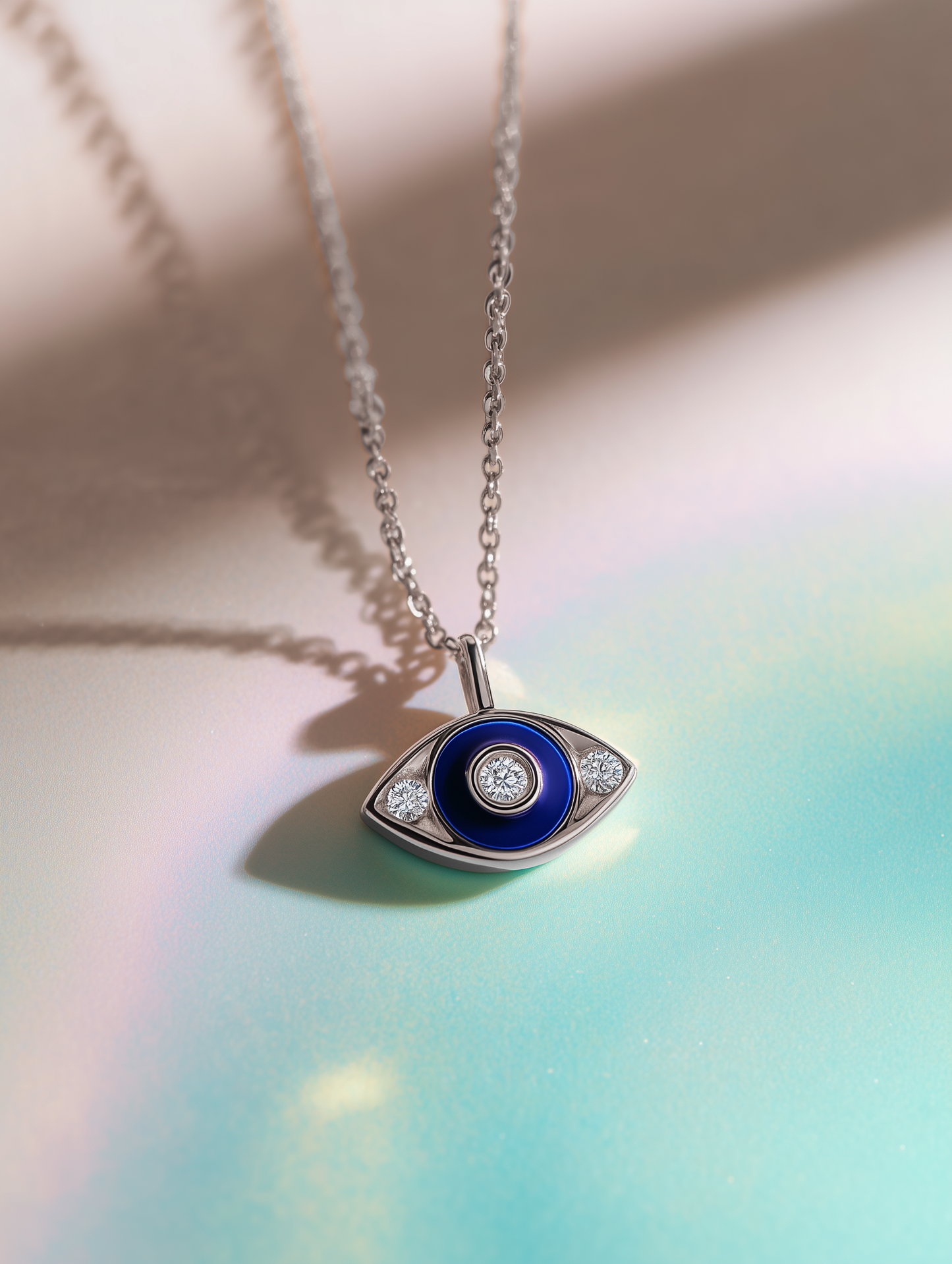 Divine Aura Lab Diamond Evil Eye Pendant - Fiona Diamonds - Fiona Diamonds