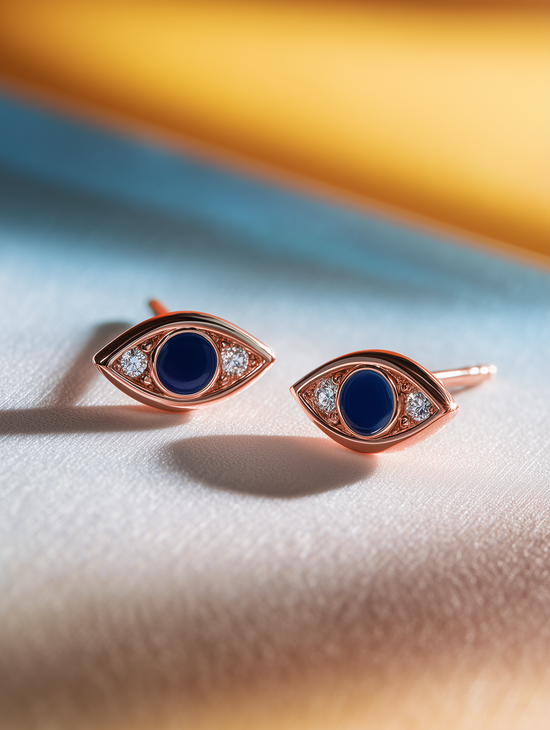 Twilight Guard Lab Diamond Evil Eye Earring - Fiona Diamonds - Fiona Diamonds