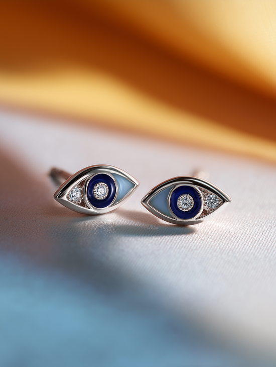 Lunar Gaze Lab Diamond Evil Eye Earring - Fiona Diamonds - Fiona Diamonds