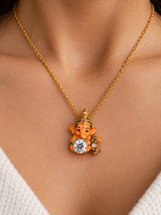 Vighnaharta Mushak Lab Diamond Pendant - Fiona Diamonds - Fiona Diamonds