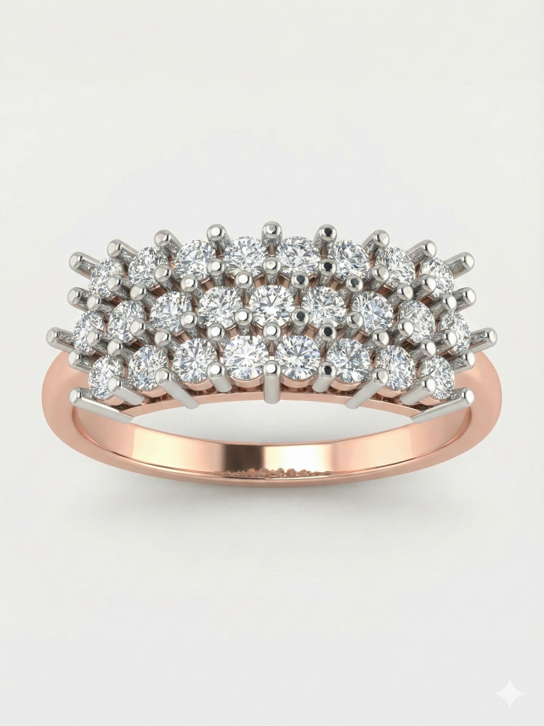 3 Band Half Eternity Lab Diamond Ring