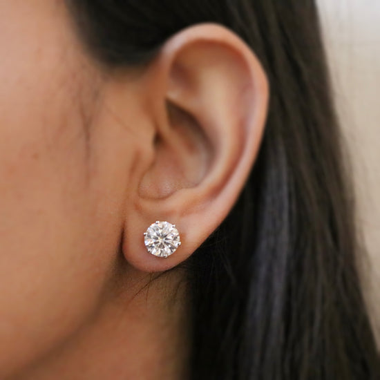 Quasaris 1.57ct Round Lab Diamond Earring - Fiona Diamonds - Fiona Diamonds