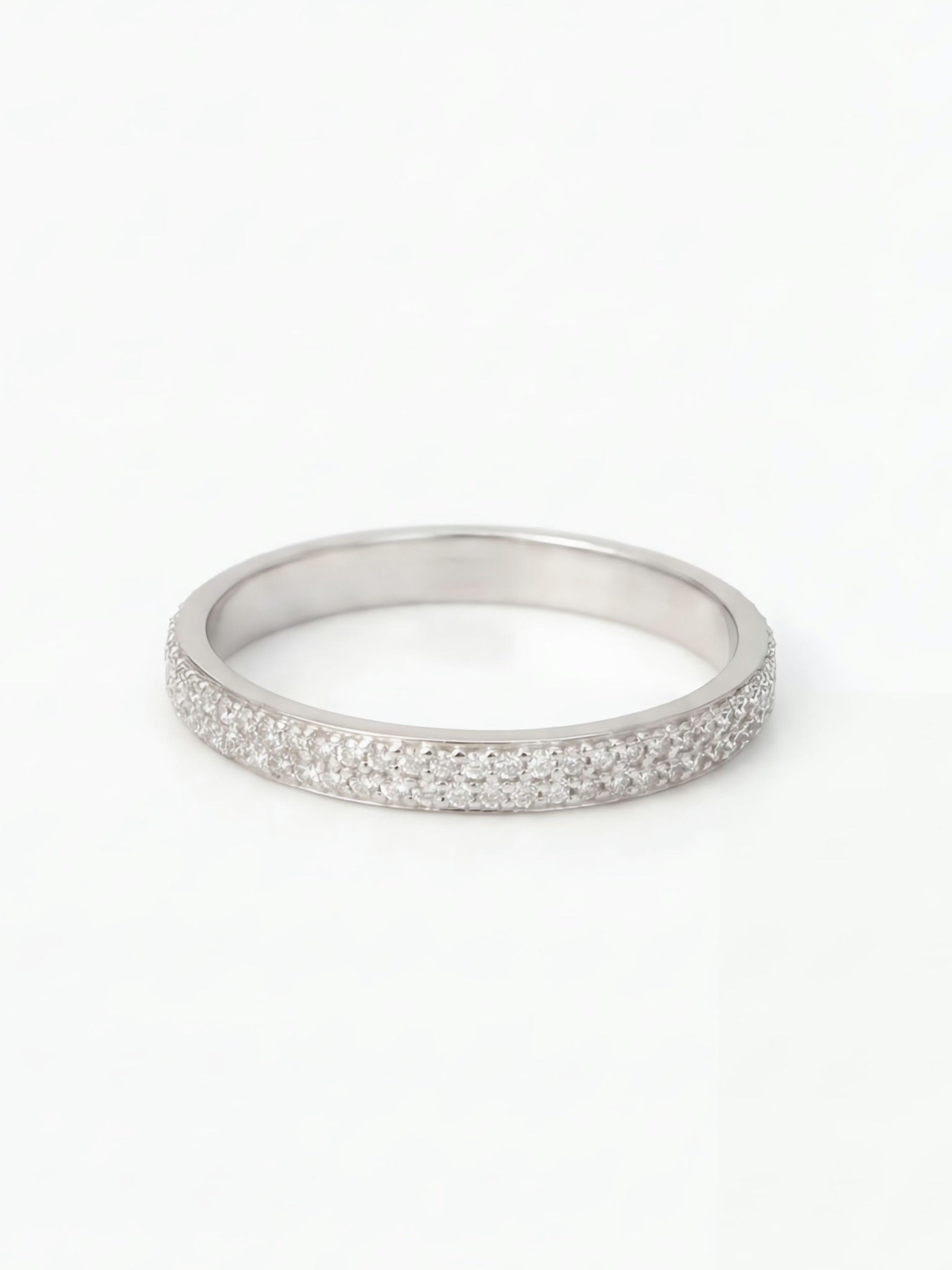 Leda Round Lab Diamond Eternity Ring in 14K White Gold by Fiona Diamonds