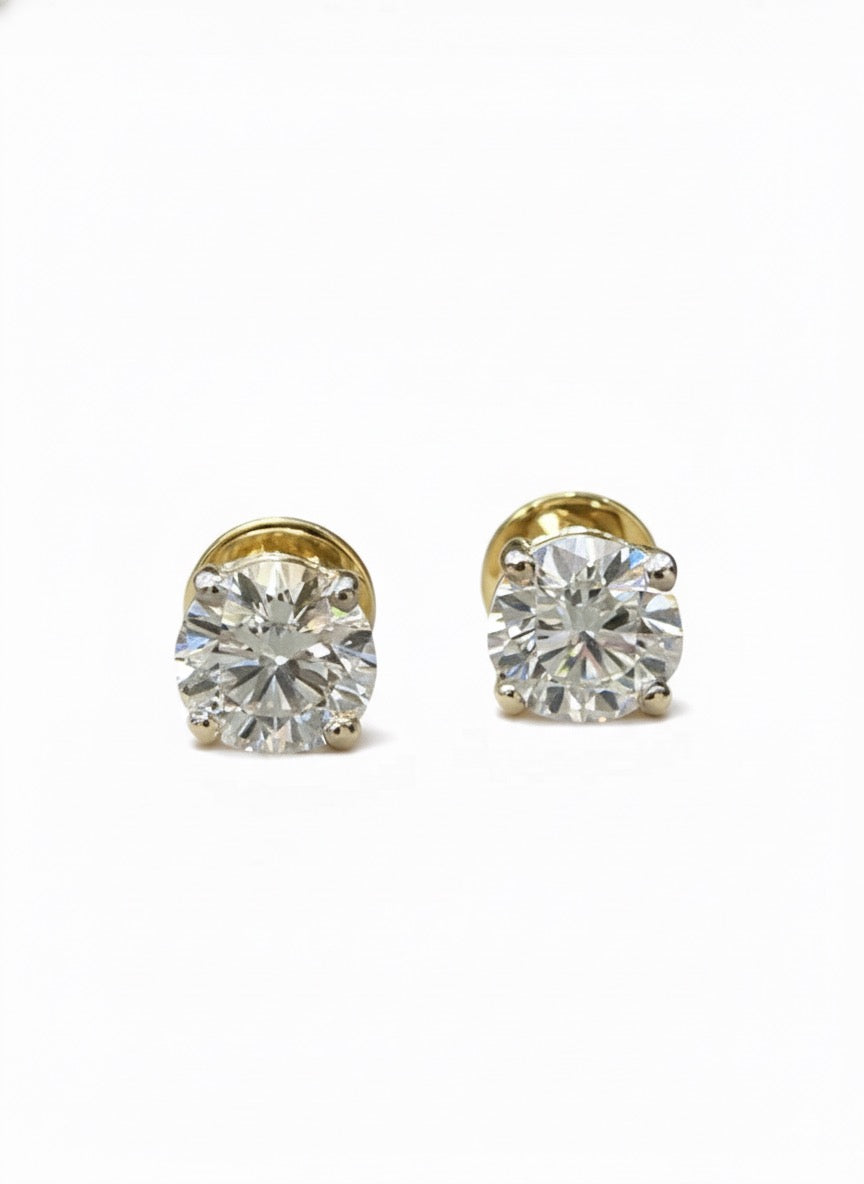 Ready To Ship Lab Grown Diamond Solitaire Earrings