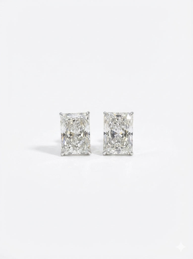 5ct Radiant Lab Diamond Earring