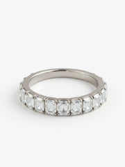 Ulivra Emerald Lab Diamond Eternity Ring in 18K White Gold by Fiona Diamonds