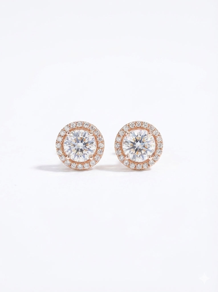 1ct Round Lab Diamond Earring