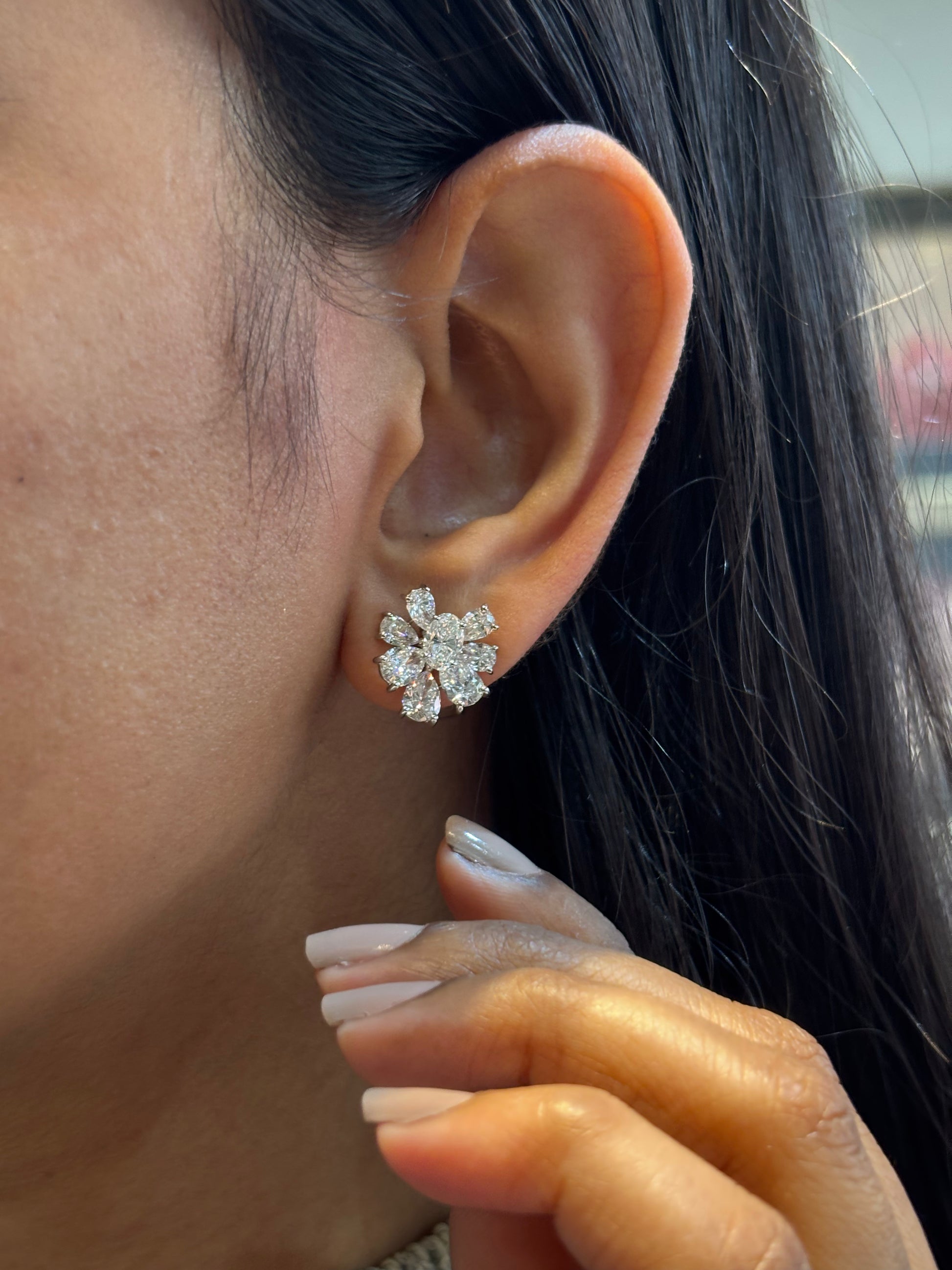 Oval Lab Diamond Earring - Wynlissara in 14K White Gold by Fiona Diamonds