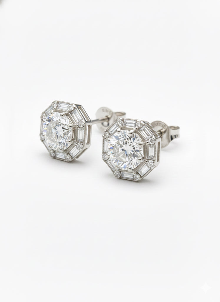 2ct Round Marlowe Lab Diamond Earring - Modern Refinement