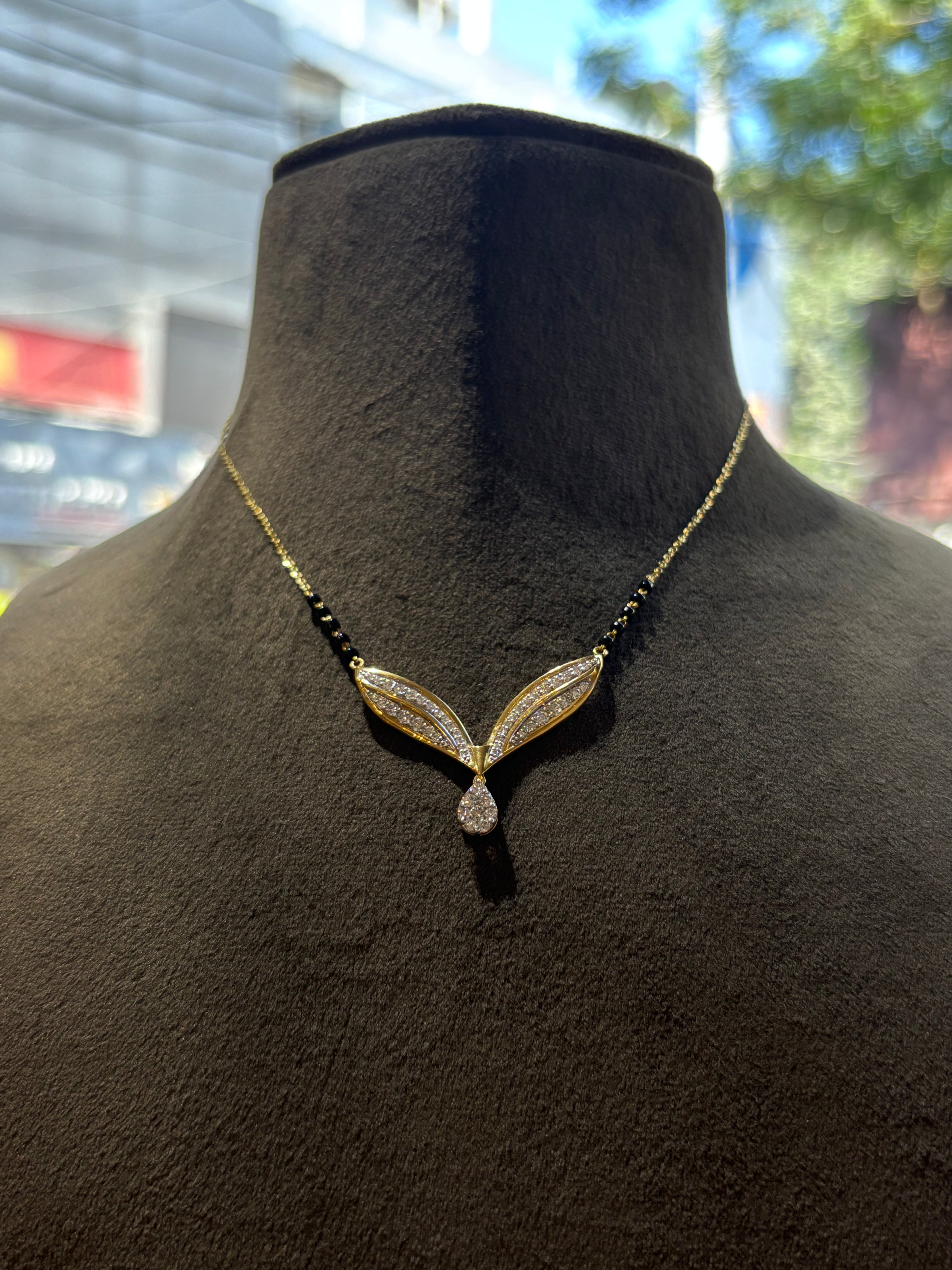 Myralisse Lab Diamond Mangalsutra - Elegant Sophistication - Fiona Diamonds - Fiona Diamonds