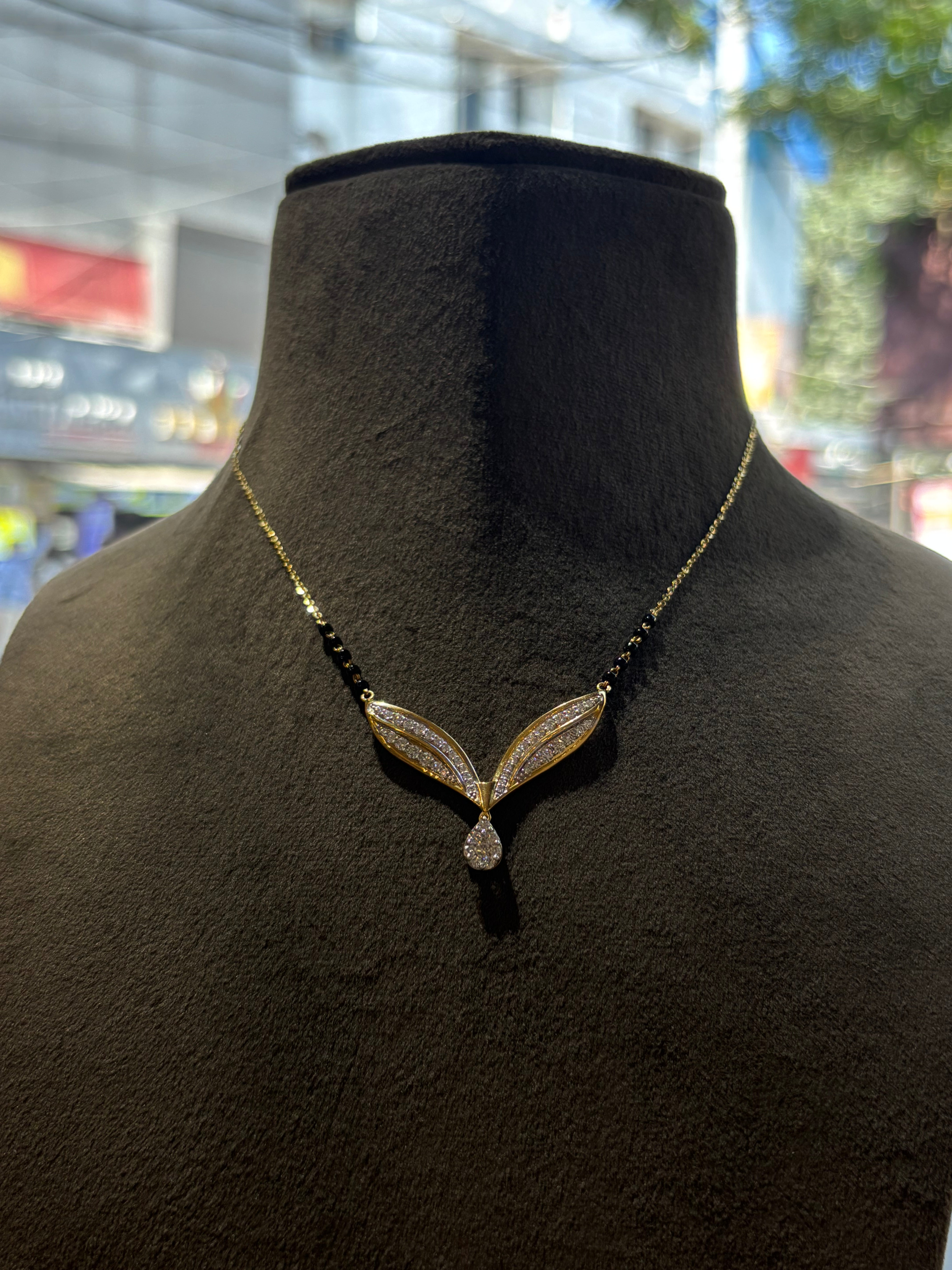 Myralisse Lab Diamond Mangalsutra - Elegant Sophistication - Fiona Diamonds - Fiona Diamonds