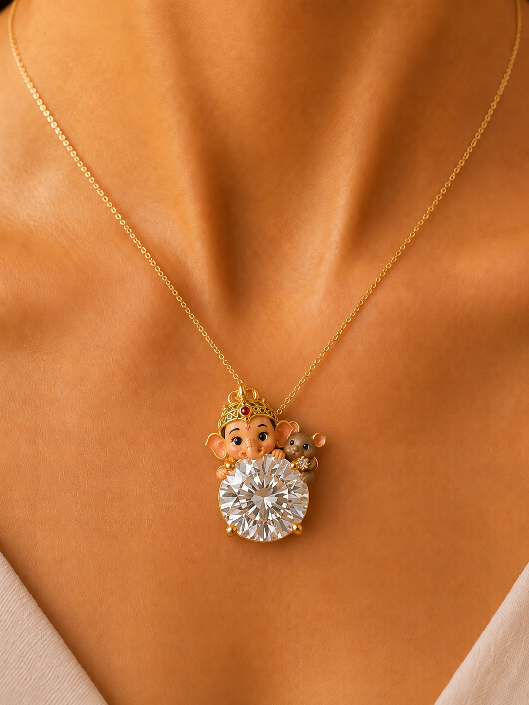 Ganesh & Mushak Lab Diamond Pendant