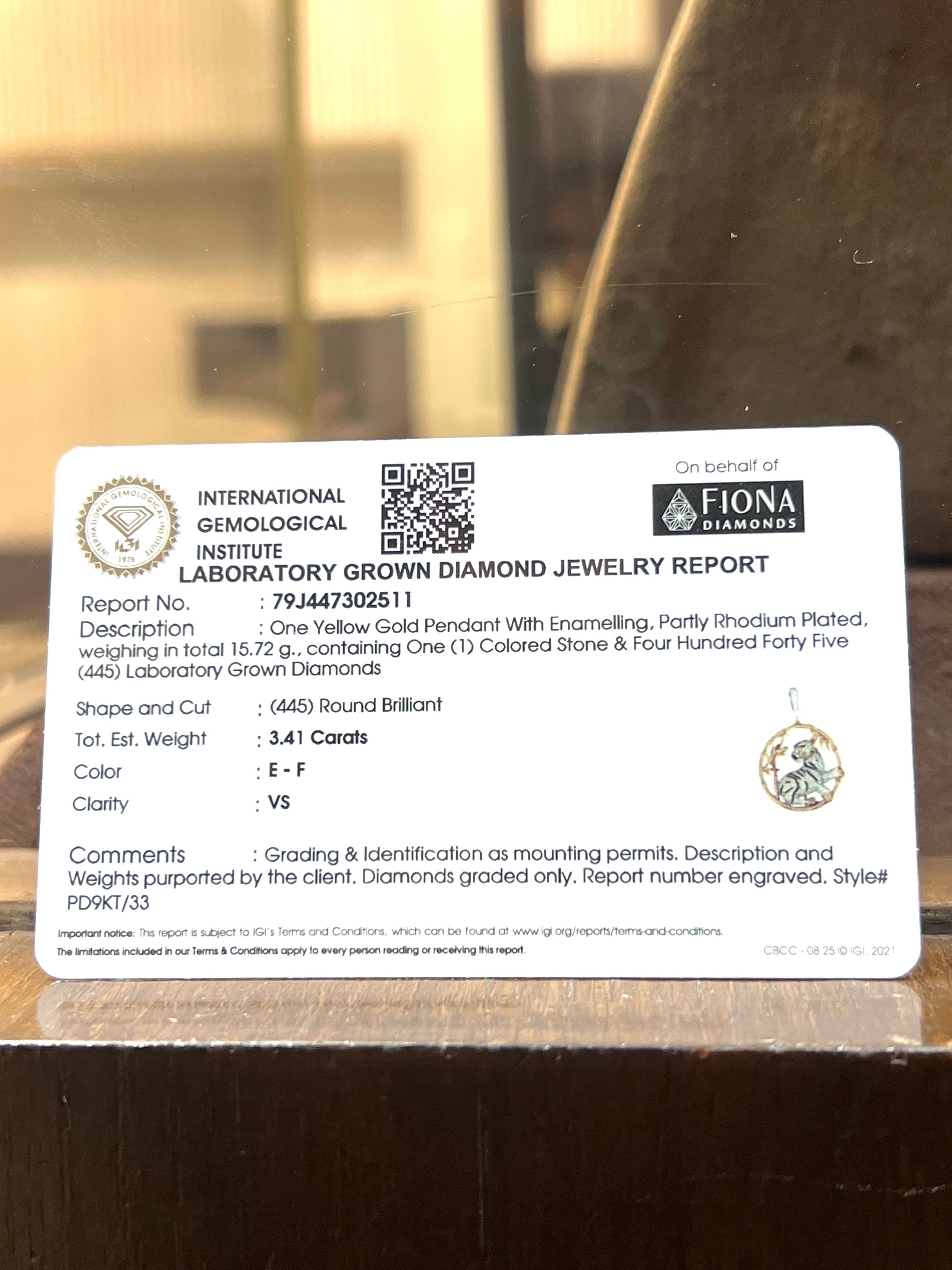 Tiger Lab Diamond Pendant + Brooch - Fiona Diamonds - Fiona Diamonds