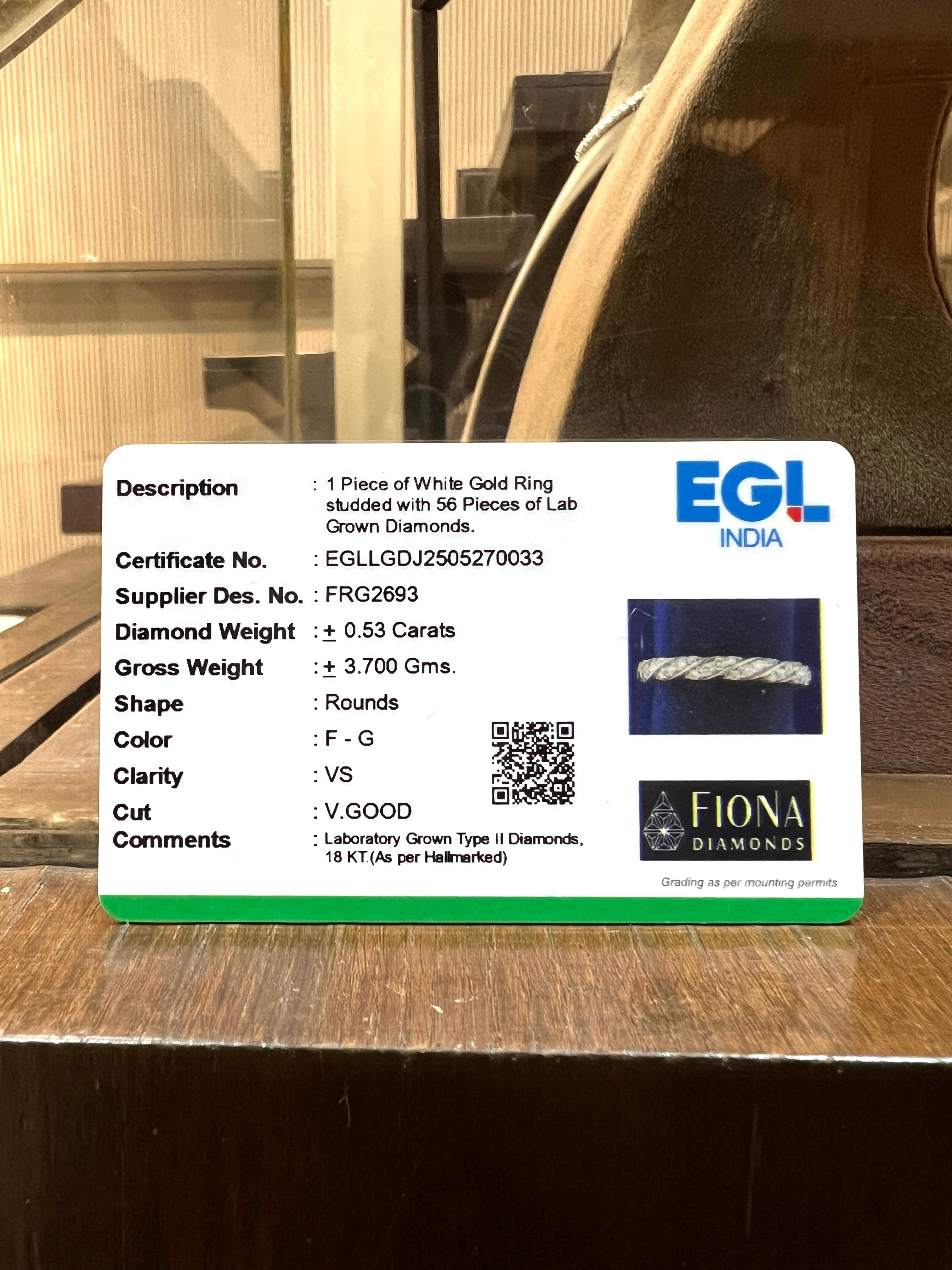 0.530ct Lab Diamond Designer Twist Band - Fiona Diamonds - Fiona Diamonds