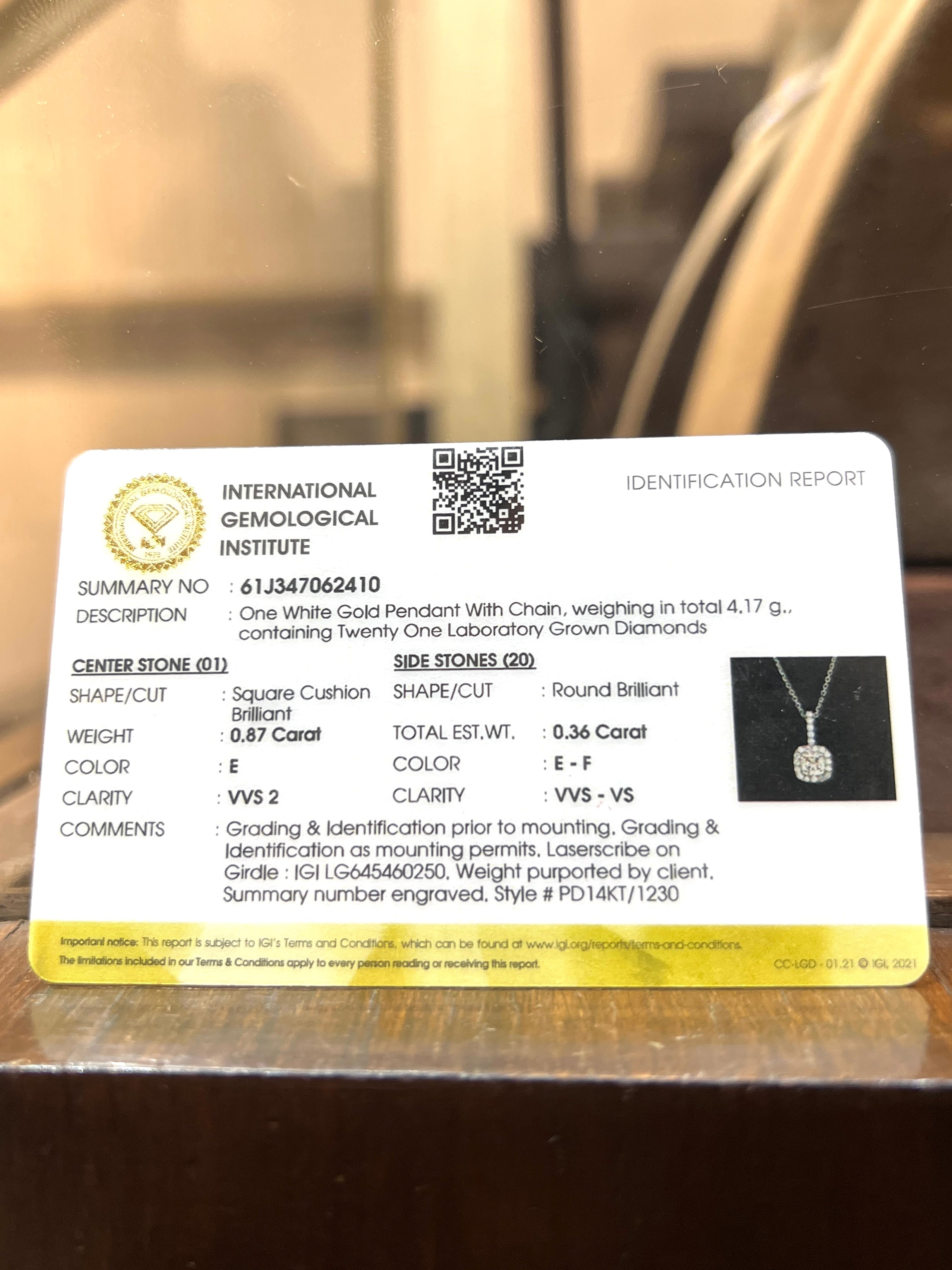 Briar Lab Diamond Pendant - Timeless Beauty - Fiona Diamonds - Fiona Diamonds