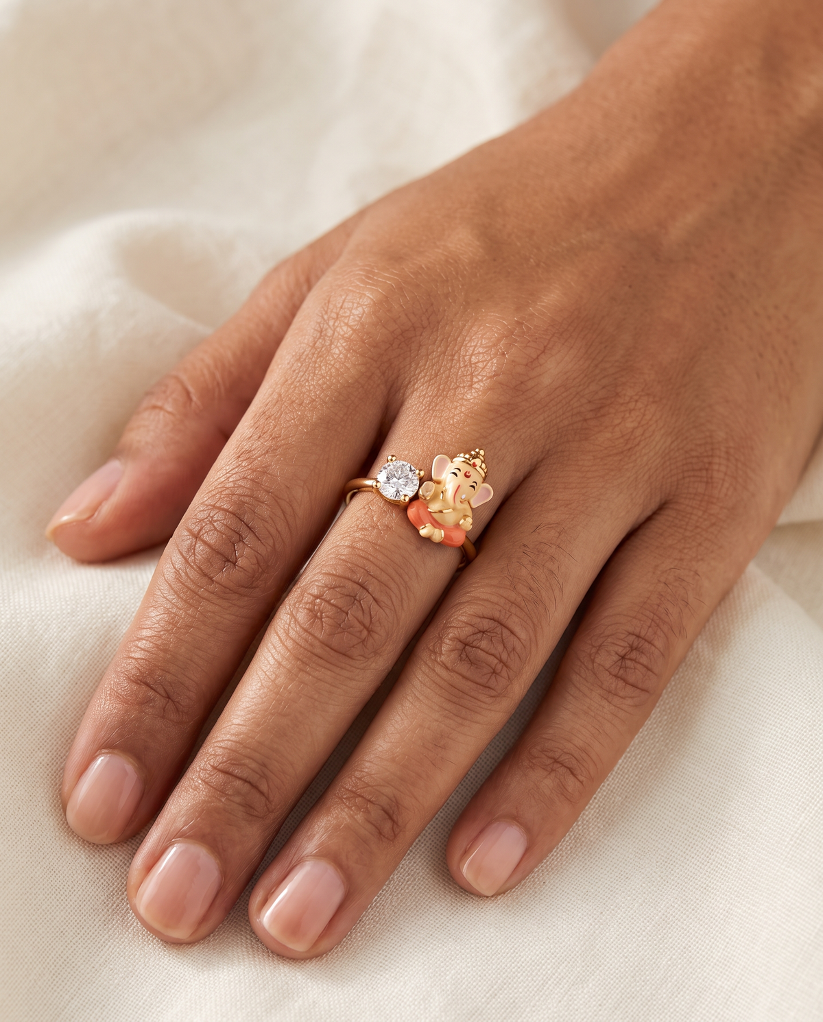 Nritya Vinayak Lab Diamond Ring | Fiona Diamonds