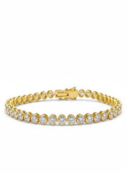 Solviera Vibe Round Lab Diamond Tennis Bracelet in 18K Yellow Gold by Fiona Diamonds