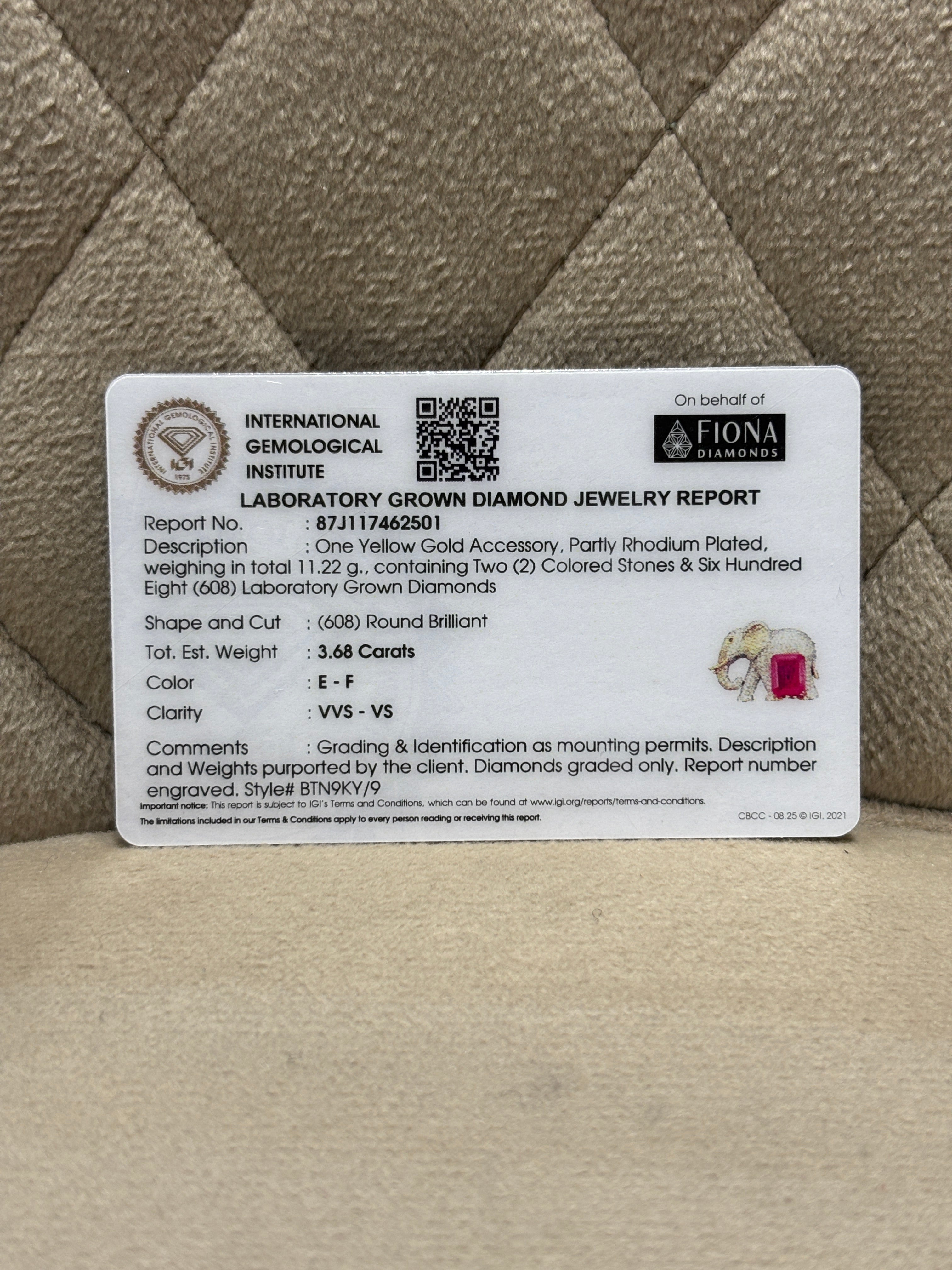 Ganesh Royal Lab Diamond Brooch - Fiona Diamonds - Fiona Diamonds