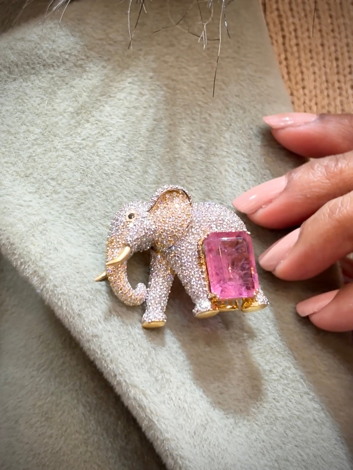 Ganesh Royal Lab Diamond Brooch - Fiona Diamonds - Fiona Diamonds