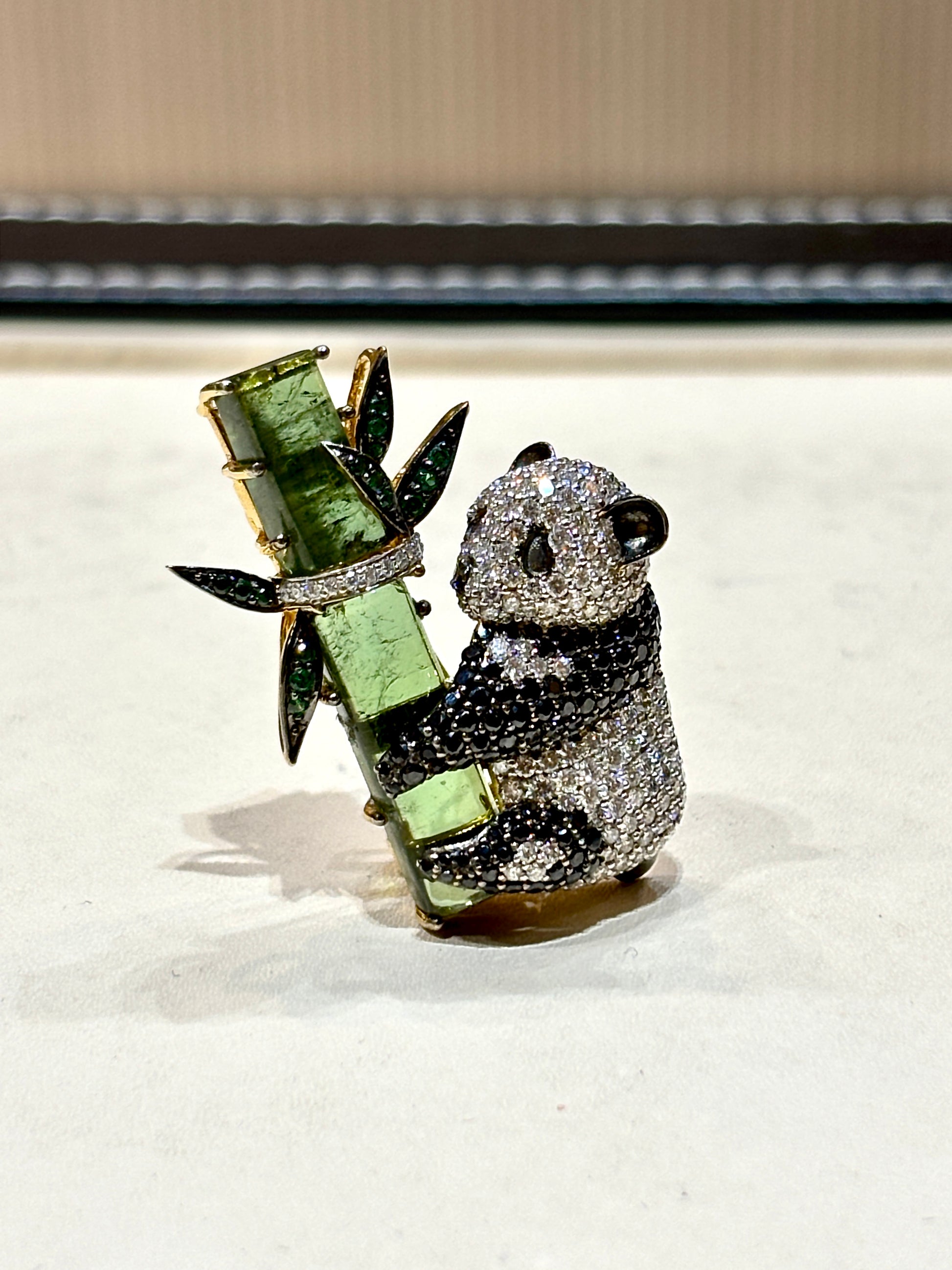 Panda Aurora Lab Diamond Brooch - Fiona Diamonds - Fiona Diamonds