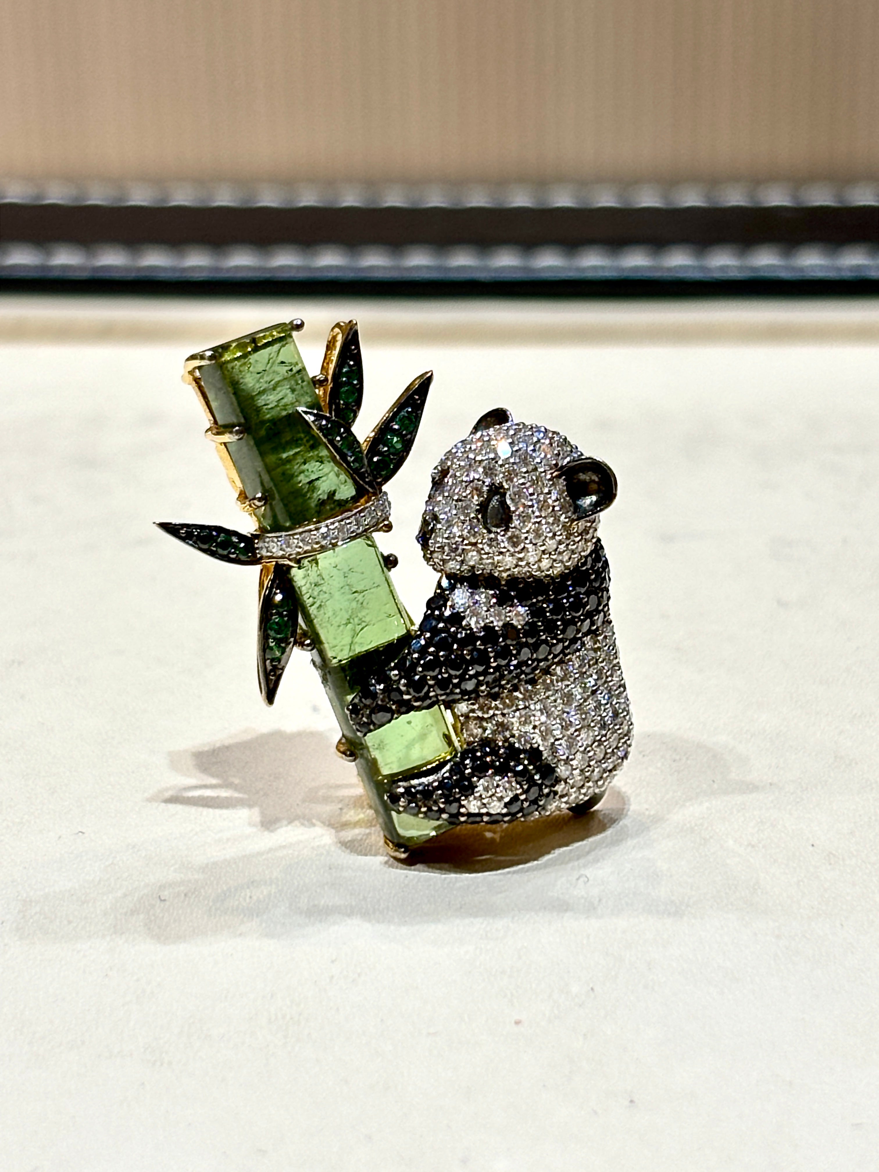 Panda Aurora Lab Diamond Brooch - Fiona Diamonds - Fiona Diamonds