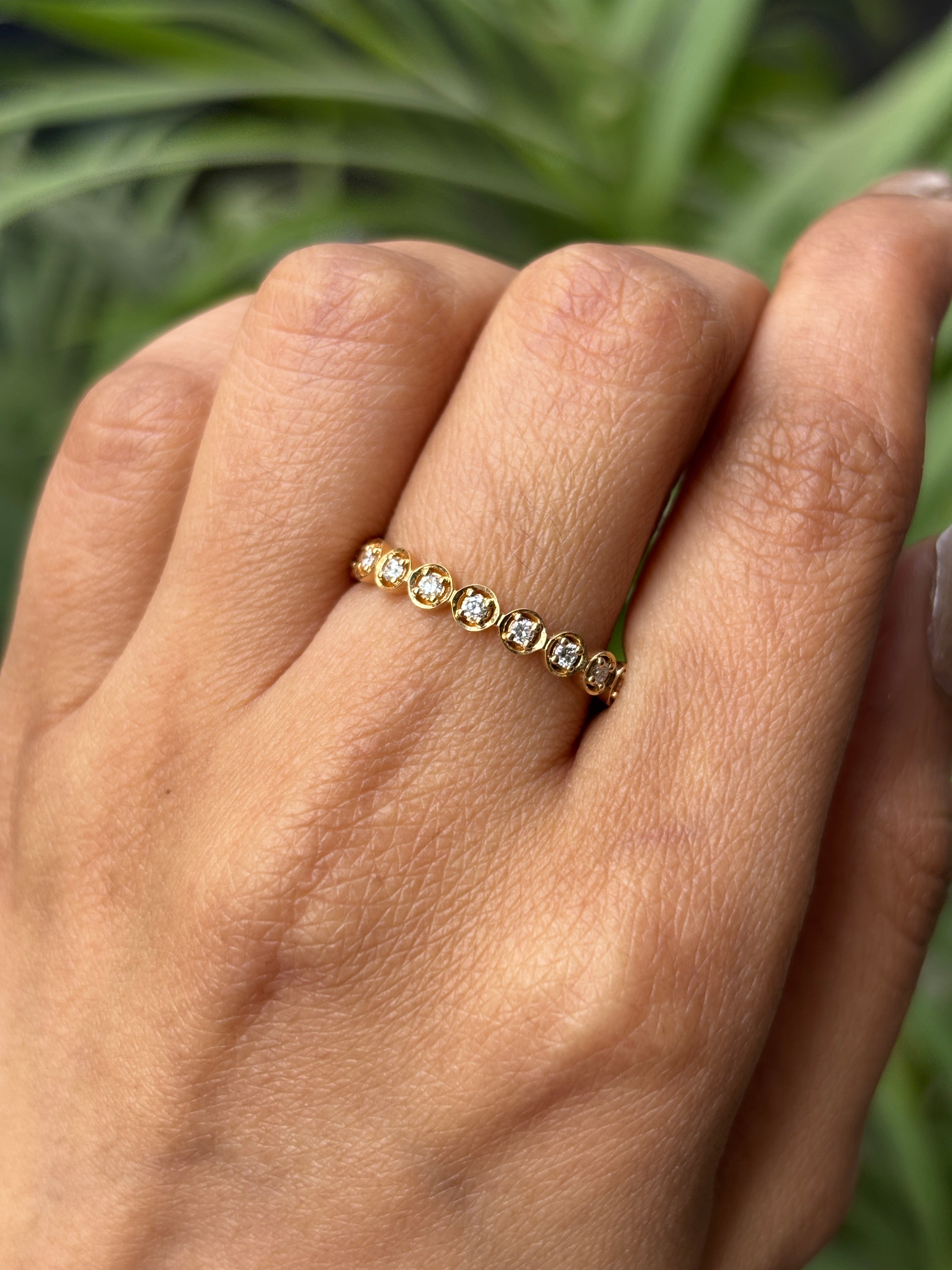 Round Lab Diamond Eternity Ring in 18K Yellow Gold - Wanyi by Fiona Diamonds