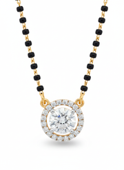 Cove Locket Round Lab Diamond Halo Pendant in 18K Yellow Gold by Fiona Diamonds