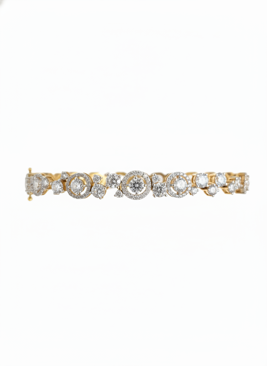 Tide Wrap Lab Diamond Bracelet in 18K Rose Gold by Fiona Diamonds