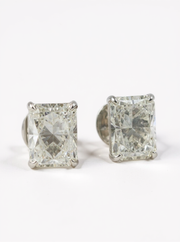 3ct Radiant Radiant Lab Diamond Classic Solitaire Stud Earrings in 14K White Gold by Fiona Diamonds