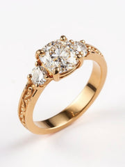 Zhaolan 1ct Lab Diamond Ring – Petal Glint - Fiona Diamonds - Fiona Diamonds