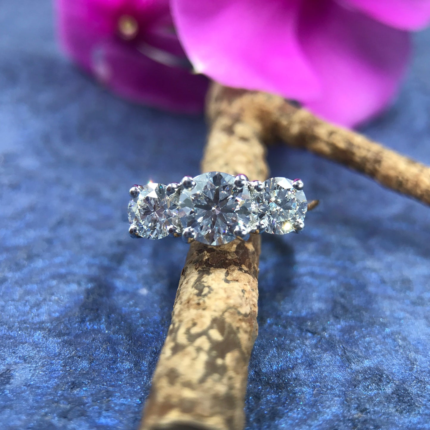 Lumine 3 stone ring Lab Diamond Ring - Fiona Diamonds - Fiona Diamonds