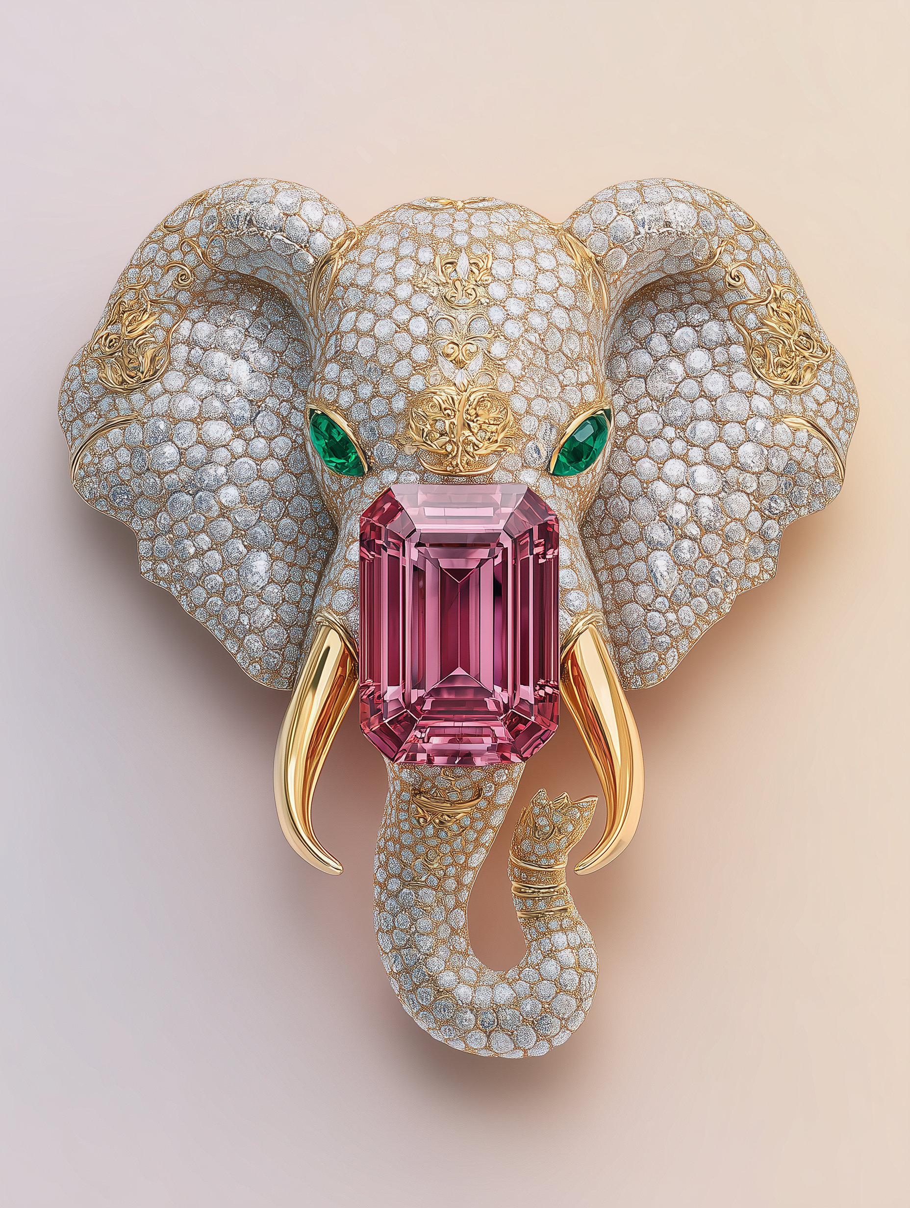 Ivory Majesty Lab Diamond Brooch
