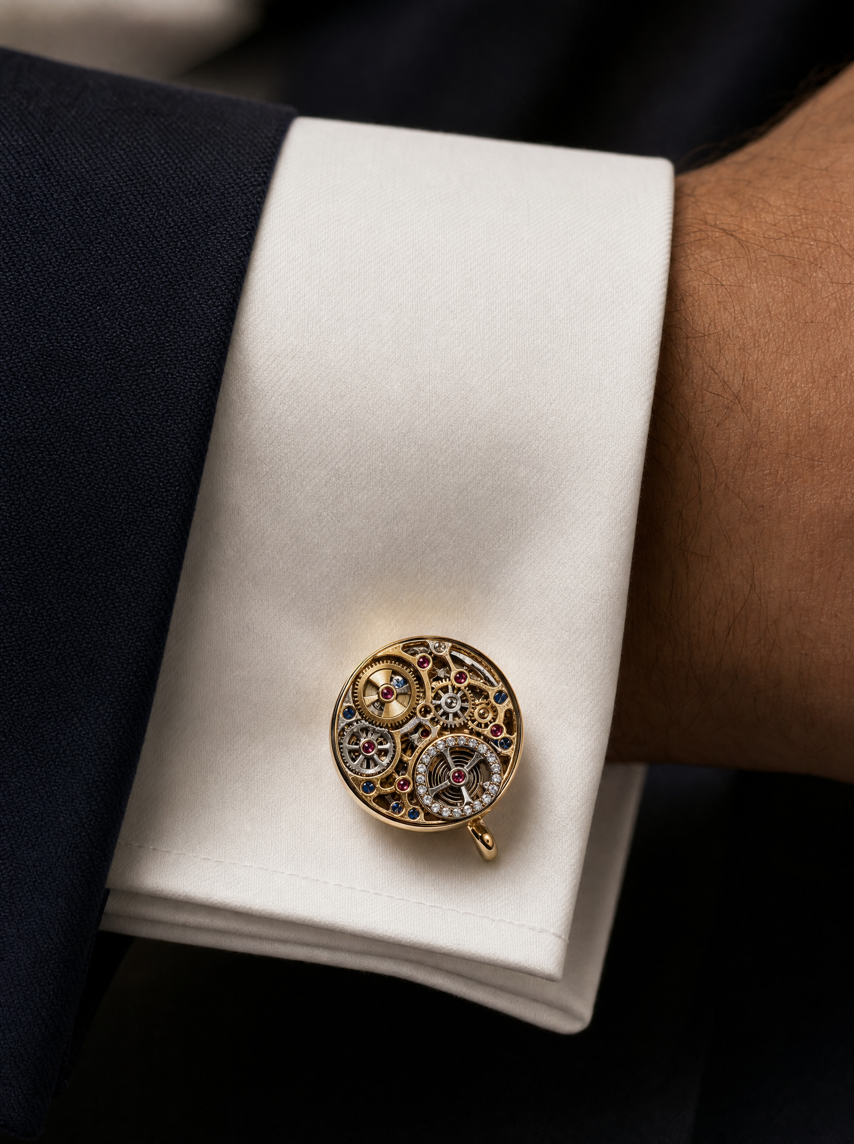 Buy Mechanica Lab Diamond Cufflink | Fiona Diamonds