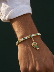 Crocodile Crest Lab Diamond Charm Bracelet