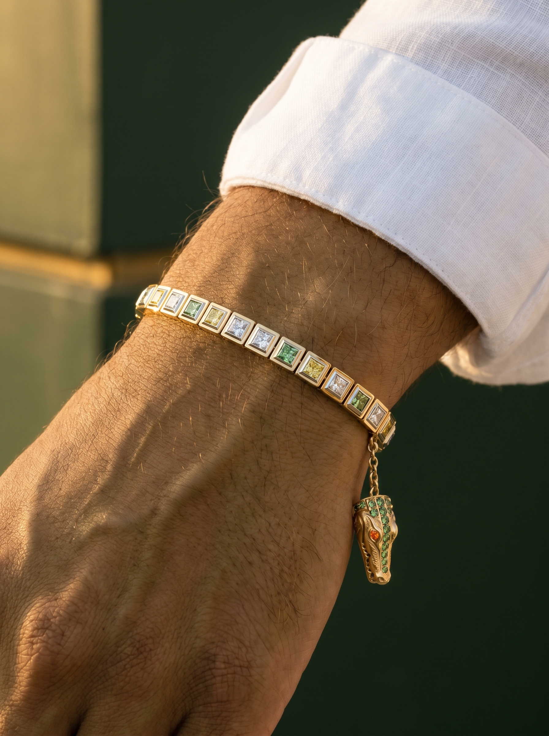 Imperial Croc Lab Diamond Charm Bracelet