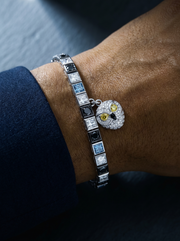 Nocturne Owl Lab Diamond Charm Bracelet