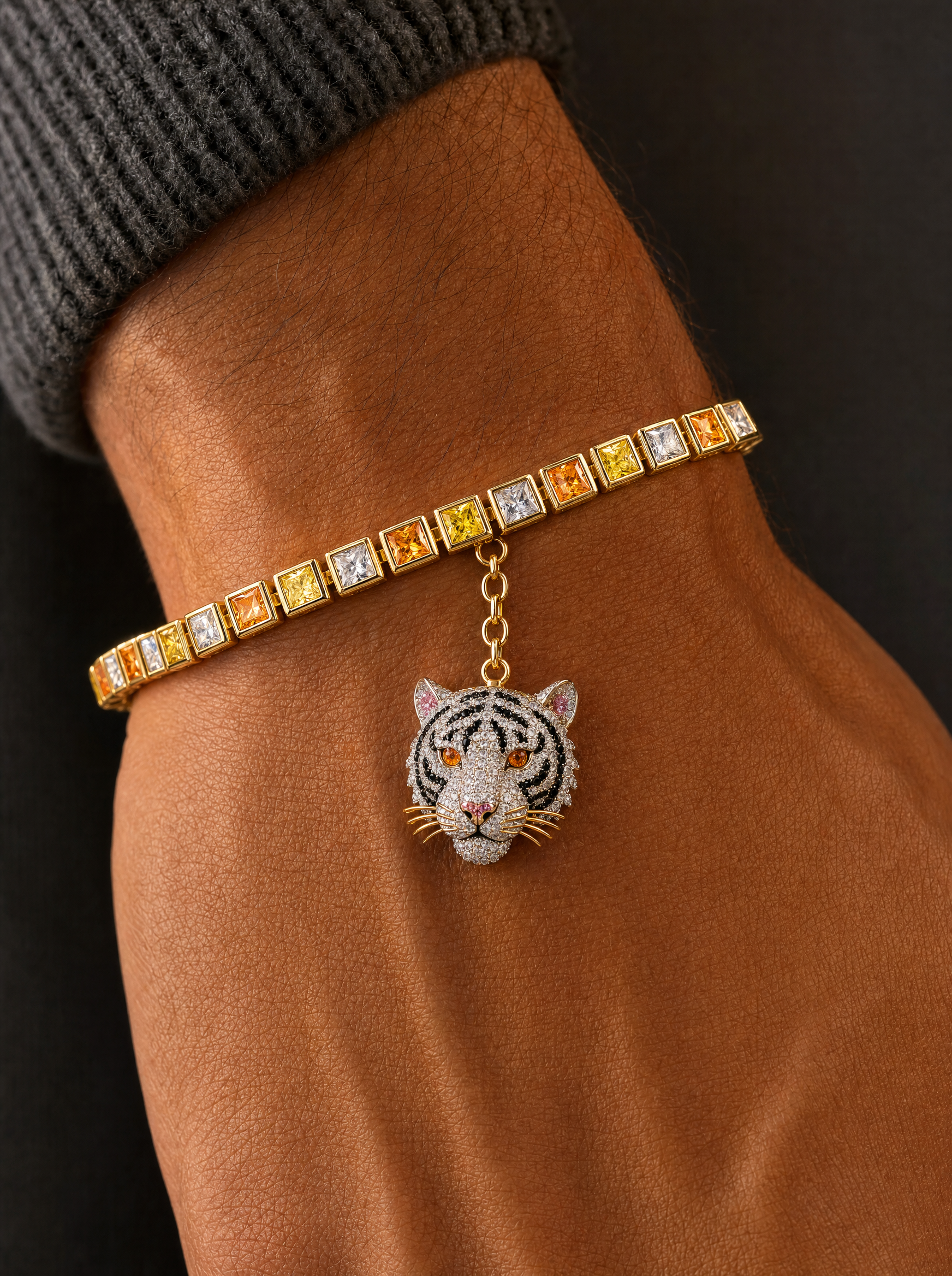 Bengal Royale Lab Diamond Charm Bracelet