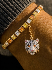 Amber Rajah Lab Diamond Charm Bracelet