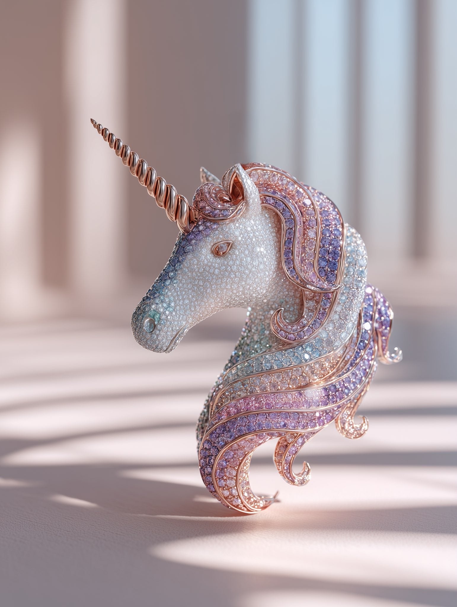 Mystic Unicorn Lab Diamond Brooch - Fiona Diamonds - Fiona Diamonds